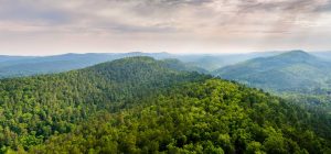 Wide shot of mountain range